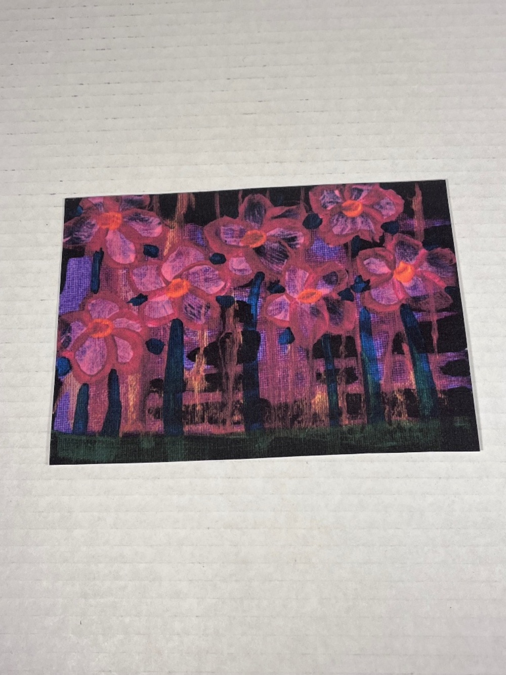 Acrylic Flowers Painting Art Print Laminated Card Stock See Pictures for Size